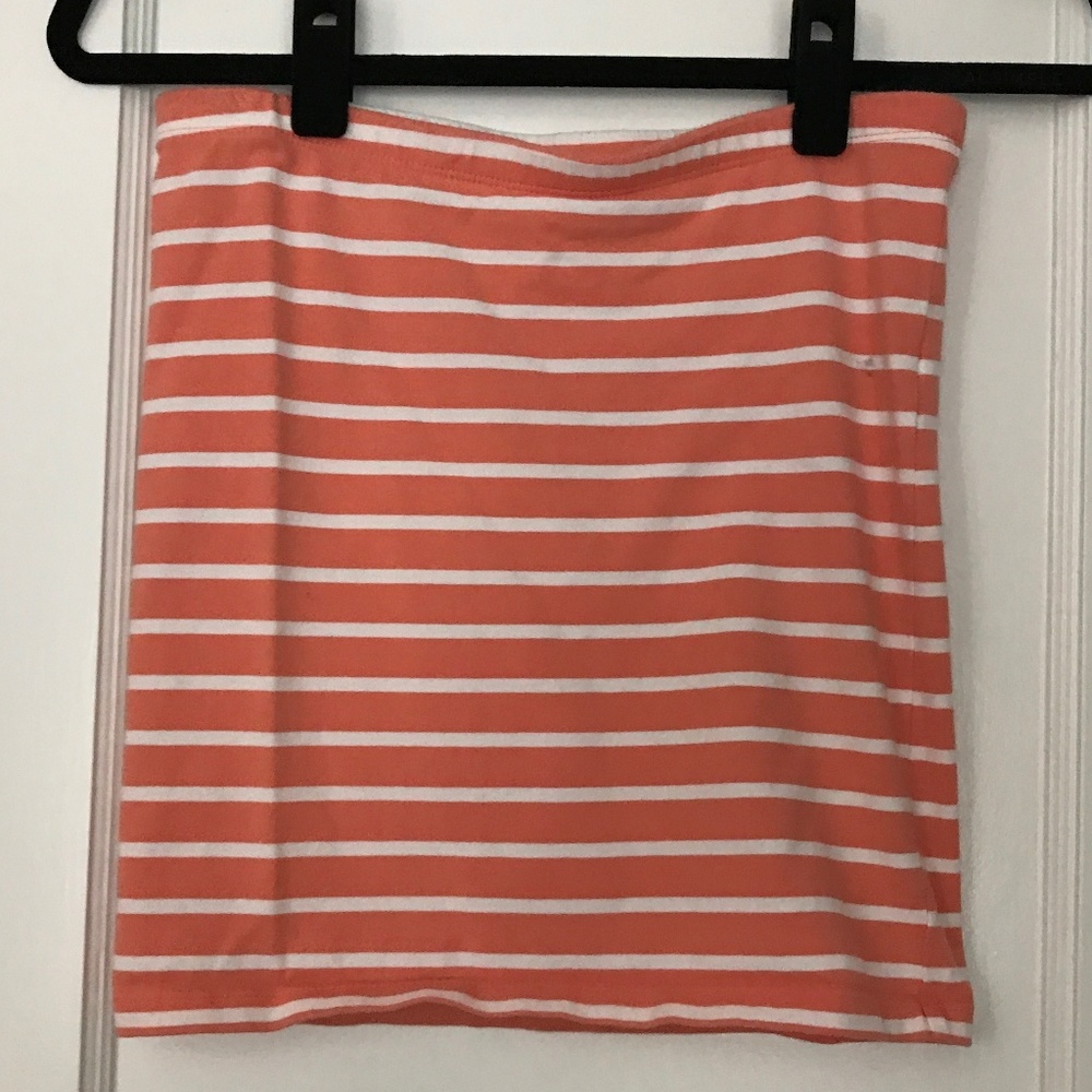 Striped Coral Tube Top